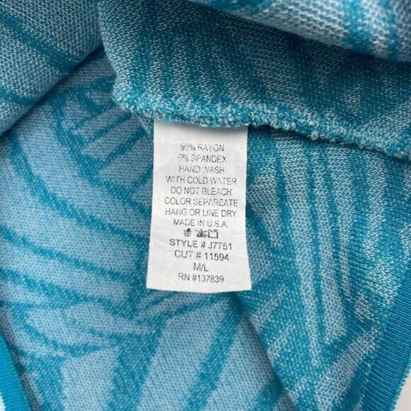 DEBUT Criss Cross Cropped Tank Top Sz Medium Large Blue - Picture 5 of 6